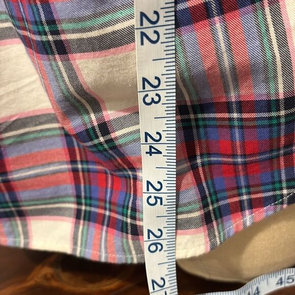 TALBOTS COTTON BUTTON FRONT SHIRT DECORATIVE PLAID SIZE S - Picture 7 of 10